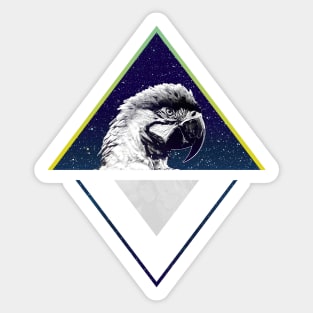 Modern Design Space Macaw Parrot Sticker